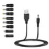 USB to DC 5V Power Cord, Universal DC 5.5x2.1mm Cable with 8 Connectors (6.4x4.4, 5.5x2.5, 4.8x1.7, 4.0x1.7, 3.5x1.35,