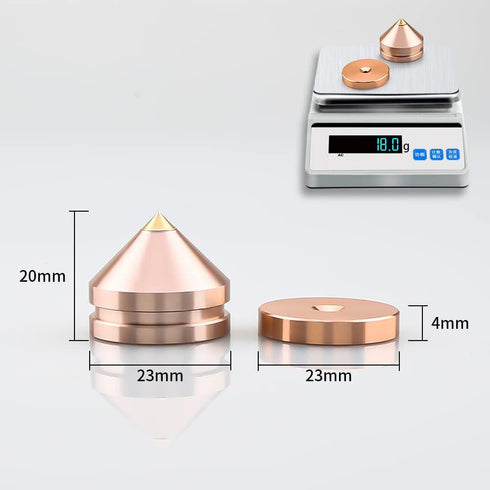4Pcs Speaker Spikes Stands, HiFi Isolation Stand Cone Shockproof Base Pad with Non-Slip Rubber Rings for Audio