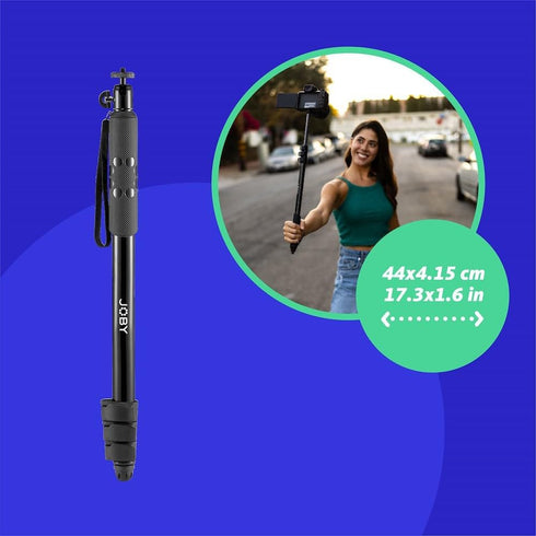 JOBY Compact Monopod 2-in-1, Camera/Action Cam with Ball Head, Universal ¼-20” Mount Compatible with GoPro, DSLR