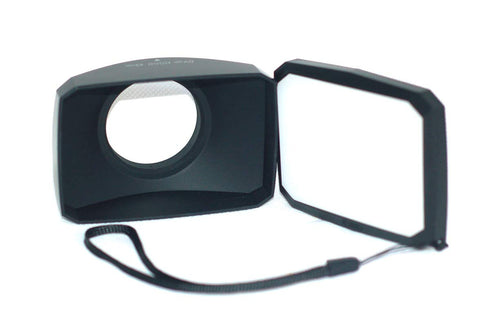 43mm 16:9 Screw Mount Rectangular Wide Angle Lens Hood + W/B Cap for Canon VIXIA HF R80, R82, R800, and More