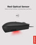 Lenovo 400 USB-C Compact Wired Mouse - Portable Black Design for Notebooks & Monitors