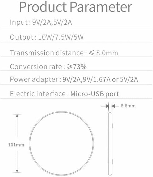 Wireless Charger PAD + External Receiver U01 for Samsung Galaxy A12 A22 A32 A42 A52