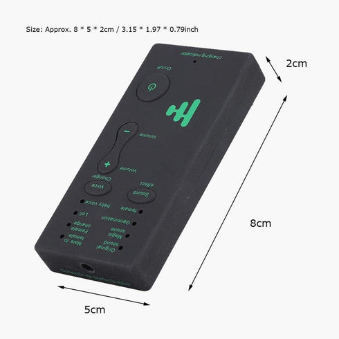 Voice Changer for Portable Microphone, 2.95 x 1.38 x 0.43 inch Sound Effect Disguiser for Mobile Phone PC Laptops Games