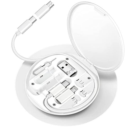 ZALUJMUS Multifunctional Data Cable Storage Box Adaptor for USB-C and Micro-USB Devices Universal