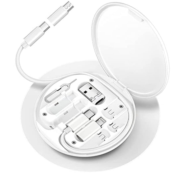 ZALUJMUS Multifunctional Data Cable Storage Box Adaptor for USB-C and Micro-USB Devices Universal