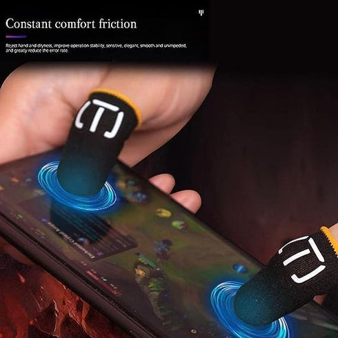 3 Pair Black Patterns Gaming Finger Sleeves, Breathable Fingertips Gloves for Mobile Cell Phone Gaming