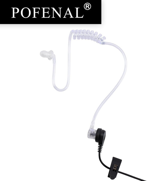 Single-Wire Walkie Talkie Earpiece for Midland GXT LXT Radio with PTT Mic Transparent Air Acoustic Tube