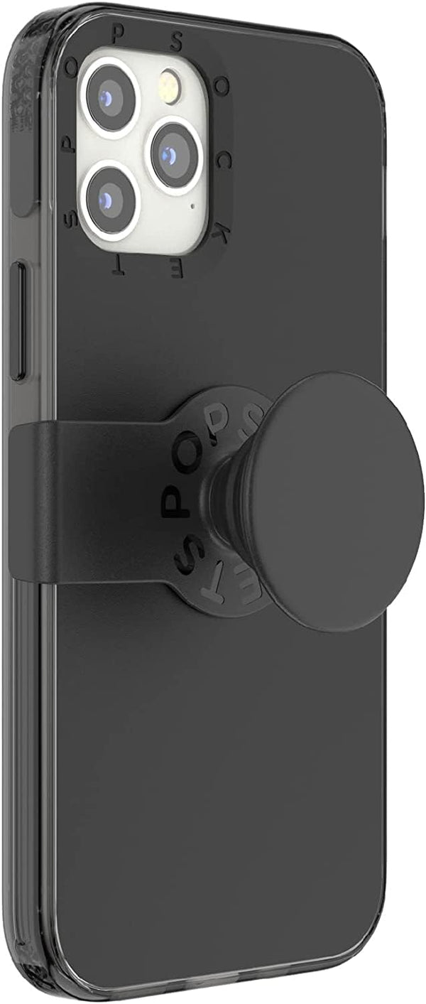 PopSockets iPhone 12/12 Pro Case with Repositionable Slide Grip, Compatible with MagSafe - Black