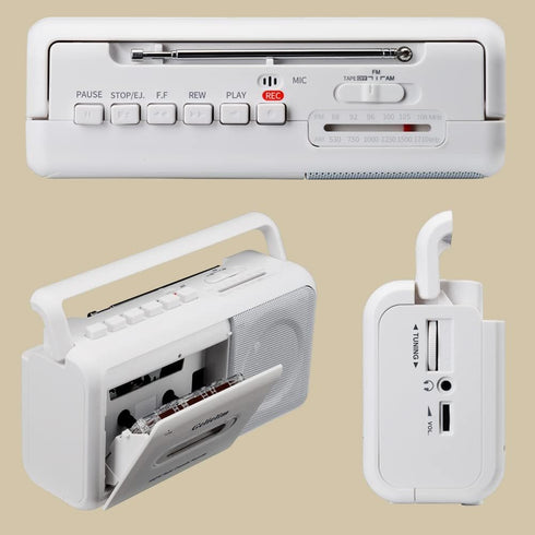 Gelielim Portable AM/FM Radio Stereo Cassette Player Boombox with Big Speaker and Earphone Jack, Battery Operated