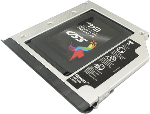 Nimitz 2nd HDD SSD Hard Drive Caddy Adapter for Dell E6430 E6530 E6420 E6520 E6320 E6330
