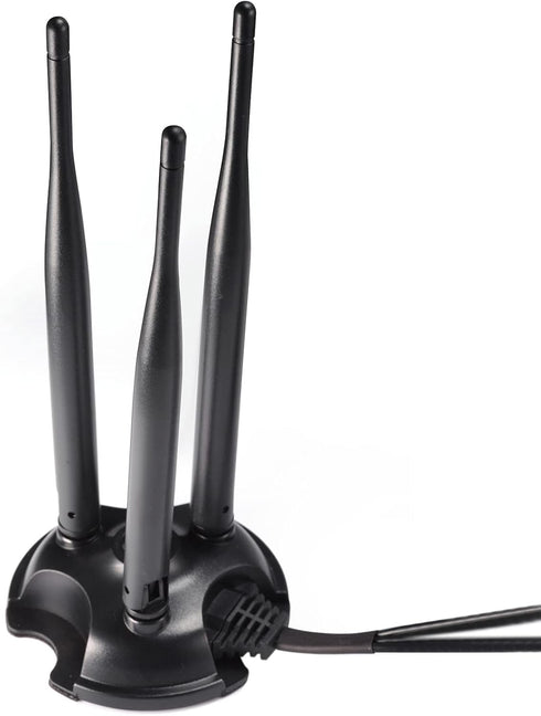 Eightwood 2.4GHz 5GHz 3 6 Dual Band WiFi Antenna, RP-SMA Connector WiFi Antenna Magnetic Base for PC Desktop Computer