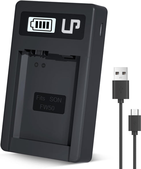 NP-FW50 Battery Charger, LCD Dual Charger for Sony Alpha A6000, A6400, A6100, A6300, A6500