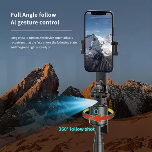 realexist 360 Auto Face Tracking Phone Holder, Rotation Phone Tripod with Wireless Remote and Phone Holder, Selfie