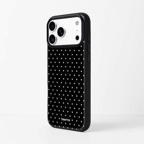 Mouzor 17 Cute Polka Dot Phone Case for iPhone Pro Max, Girly Aesthetic Design Matte Finish Soft Touch TPU Anti