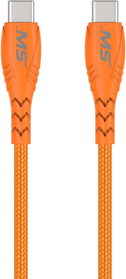 MobileSpec MB06736 10 Foot USB-C to USB-C Hi-Visibility Charge and Sync Cable in Orange