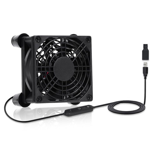 xiaoqijia 80mm 10-Speed Adjustable IPX5 Cooling Case Fan for Receiver DVR Xbox TV