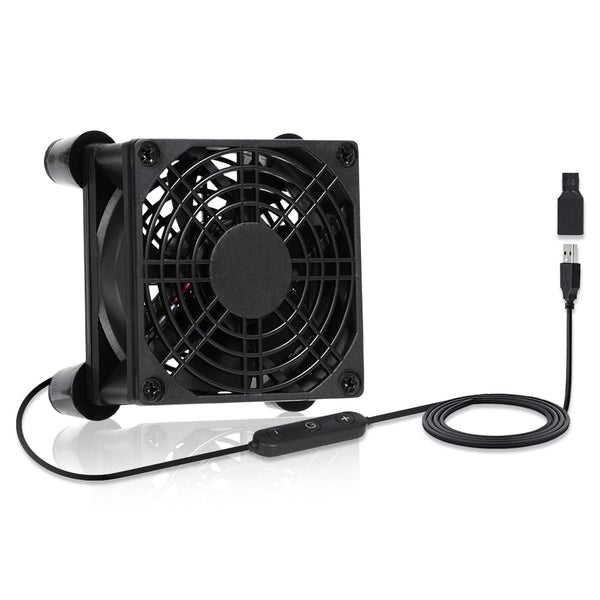 xiaoqijia 80mm 10-Speed Adjustable IPX5 Cooling Case Fan for Receiver DVR Xbox TV