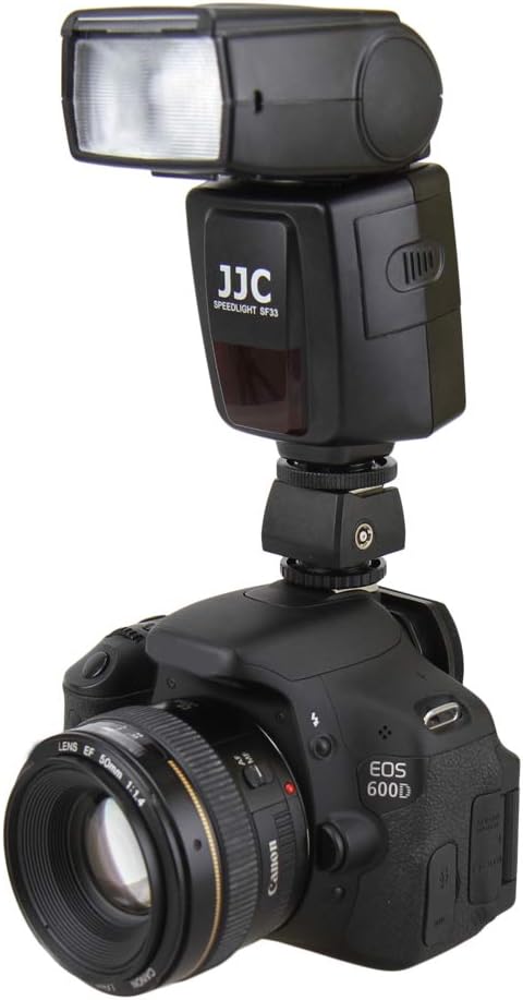 JJC Standard Hot Shoe Adapter with Extra PC Sync Connection Port for Cameras and Off-Camera Flash