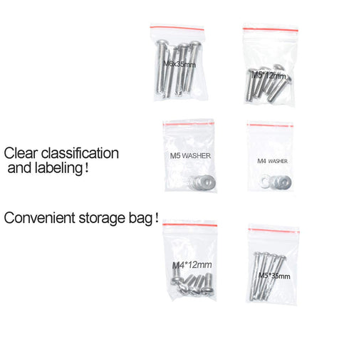 Universal TV Mount Screw Kit, Includes M4, M5, M6 Screws, Washers and Spacers, Stainless Steel, Compatible with VESA