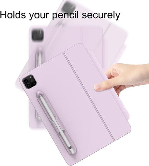 LOVE MEI Removable Silicone Holder for Apple Pencil 1st/2nd Generation, Strong Adhesive Magnetic Attach (Purple)