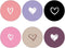 Multi-Function Cell Phone Stand, Pink White Heart Black Expanding Grip for Smartphones and Tablets (6 Pack) PENGY-63