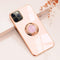Omorro Rose Gold iPhone 13 Pro Case - Kickstand Ring Holder with 360 Rotation, Slim Luxury Girly Case
