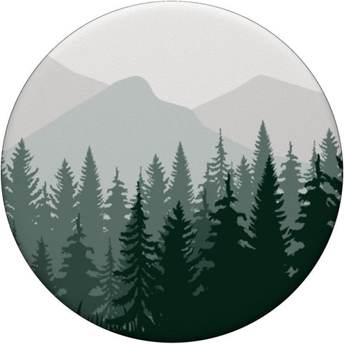 PopSockets Standard PopGrip Pine Tree Mountain Scene Forest Mountains Landscape Pattern