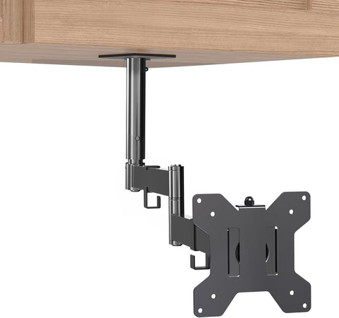 VIVO Under Cabinet Articulating Monitor and Small TV Mount, 13 to 27 inch, Height Adjustable Long Extension Arm, Max