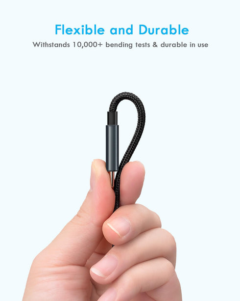 Multi Charging Cable 5 in 1, 2 Pcs 4FT USB C/A Multi Charger Cable to Type-C/Micro USB Port, Nylon Braided USB C