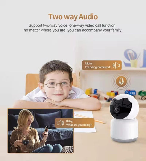 Tuya 3MP Indoor Pan-Tilt Smart Camera for Home Security, Motion Tracking, 2-Way Audio, Compatible with Alexa & Google