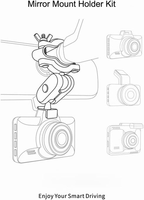 AZDOME Dash Camera Mirror Mount Holder Kit, Dash Cam Mount for ROVE R2-4K, M01 Pro, and More