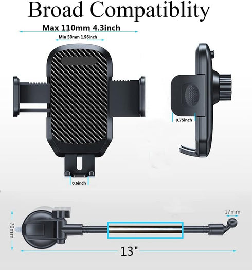 Military Grade Car Phone Holder Mount | Adjustable Gooseneck for Truck Dashboard Windshield Vent