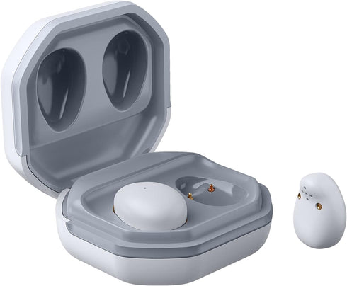 Mini Wireless Bluetooth Earbuds, Tiny Semi in-Ear Headphone for Sleep, Work, Fitness, Run, Drive, White Gray