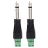 2 Pcs 6.35mm Replacement Repair Plug, Jack TS 2 Pole Mono Male Plug 1/4" 6.35mm Solderless Terminal for Speaker Cable