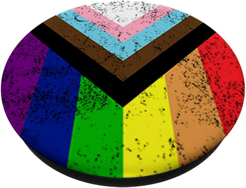 LGBT-Q Black Pride Rainbow Flag, African American BLM Gift PopSockets Swappable PopGrip