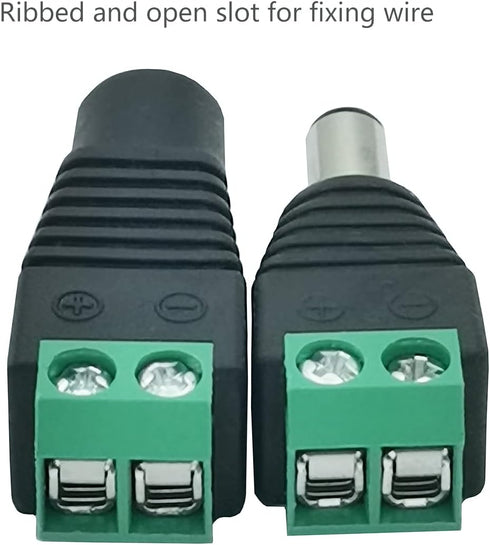 12V DC Power Connector 5.5mm x 2.1mm, 24V Power Jack Plug Barrel Adapter for CCTV Security Camera, LED Strip Light (4