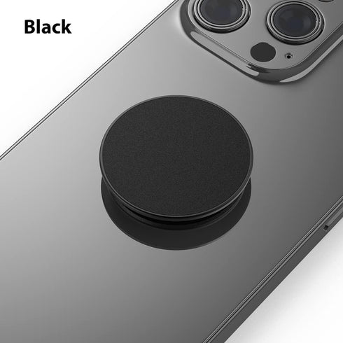 Phone Grip, Phone Ring Holder Finger Kickstand, 360°Rotation & Adjustable Metal Cell Phone Rings Gripper Stand Work with Magnetic Car Mount for iPhone Samsung & Other Phones - Black