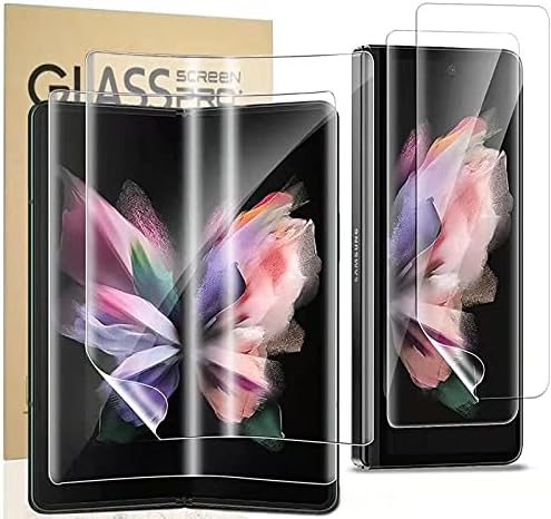 Samsung Galaxy Z Fold 3 5G Screen Protector - Flexible TPU, 2 Pack Front & 2 Pack Inside, No Bubbles, Fingerprint