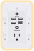 HANYCONY Outlet Extender with Night Light, Multi Plug Outlet, USB Wall Charger Surge