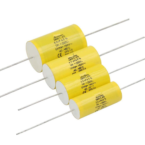 2pcs 2.2uF 250V Axial Audio Speaker Crossover Film Capacitor, 5% Precise Pairing