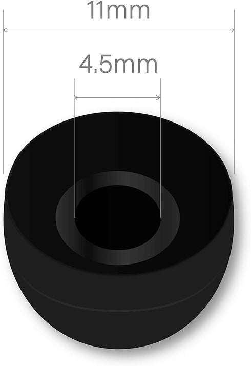 Earbudz 10 Pairs Medium Earbud Tips Silicone Replacement Ear Bud Tips Black