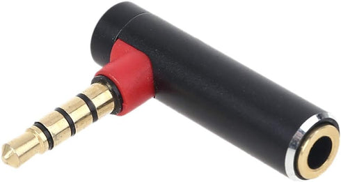 ZSYTF Metal 90 Degree L 4 Poles 3.5mm Male To Female AUX Headphone