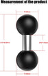 Double 1" Ball Mount Base Adapter, Compatible with RAM Mounts B Size 1 inch Double Ball Socket Arms, Black