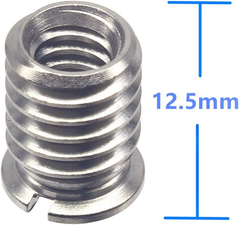 Stainless Steel 1/4"-20 Female to 3/8"-16 Male Screw Adapter, 4 Pieces, 12.5mm Height