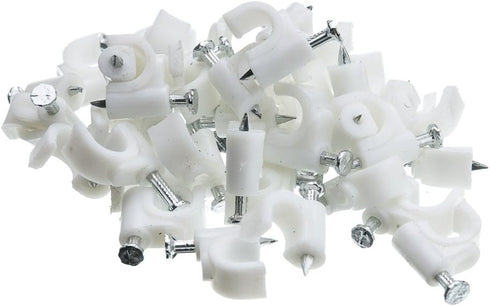 CableWholesale RG6 Cable-Clip, White, 100 Pieces per Bag