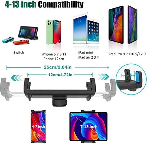 Car CD Slot Mount Tablet Holder for 4-13" iPad & Phone, Universal 360 Rotation for Car Truck Front