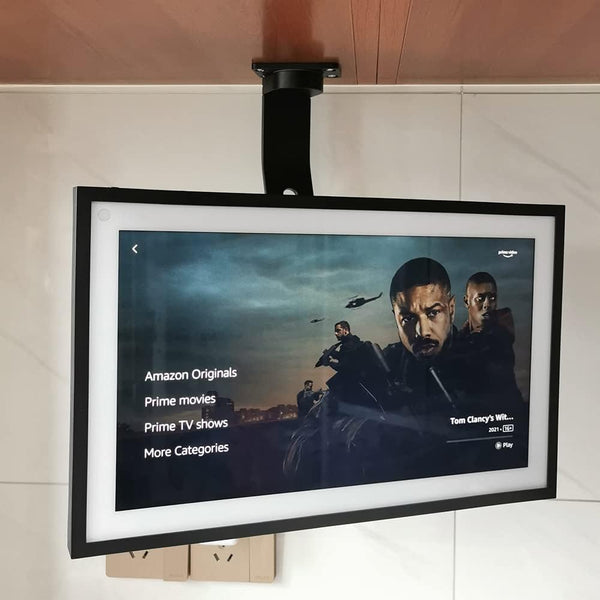 Under-Cabinet Mount for Amazon Echo Show 15, Keeps Device Off Counter, Turns Side to Side, Black