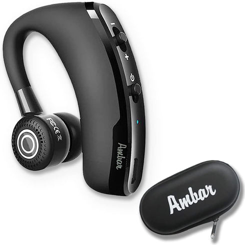 Ambar Wireless Bluetooth Earpiece with Built-in Mic, Ideal for Hands-Free Calling, Compatible with iPhone & Android