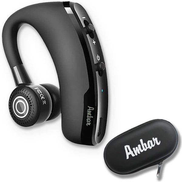 Ambar Wireless Bluetooth Earpiece with Built-in Mic, Ideal for Hands-Free Calling, Compatible with iPhone & Android
