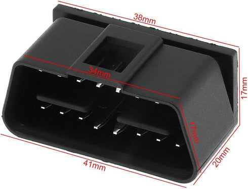 Generic 24V 16Pin OBD-II Square Hole Male Extension Opening Cable Car Diagnostic Interface Connector Plug